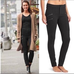 Athleta Black Zip-Pocket Slim Ponte Pants